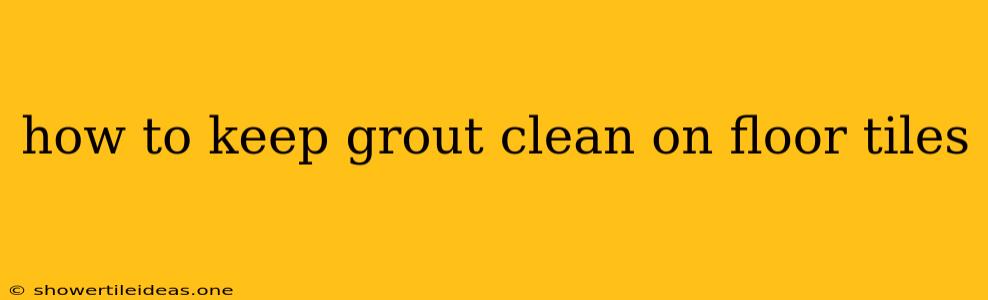 How To Keep Grout Clean On Floor Tiles