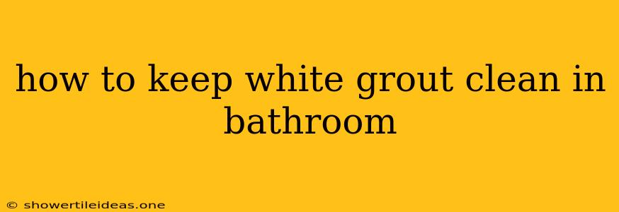 How To Keep White Grout Clean In Bathroom