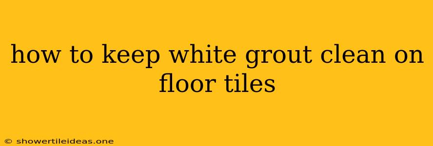 How To Keep White Grout Clean On Floor Tiles