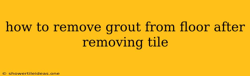 How To Remove Grout From Floor After Removing Tile