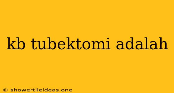 Kb Tubektomi Adalah