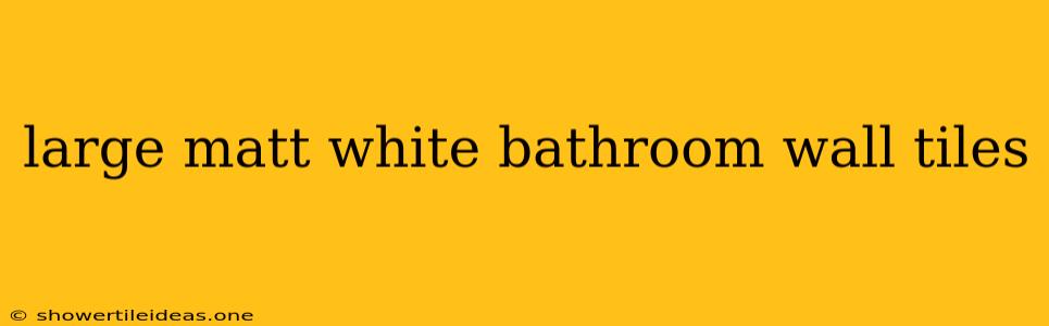 Large Matt White Bathroom Wall Tiles