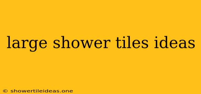 Large Shower Tiles Ideas