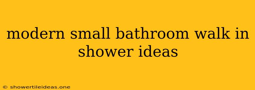 Modern Small Bathroom Walk In Shower Ideas