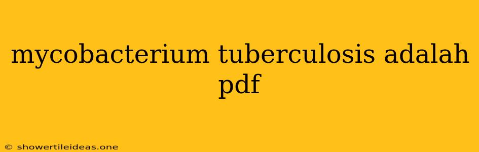 Mycobacterium Tuberculosis Adalah Pdf