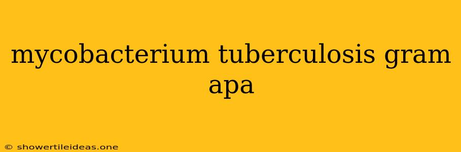 Mycobacterium Tuberculosis Gram Apa