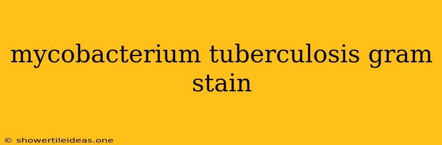 Mycobacterium Tuberculosis Gram Stain