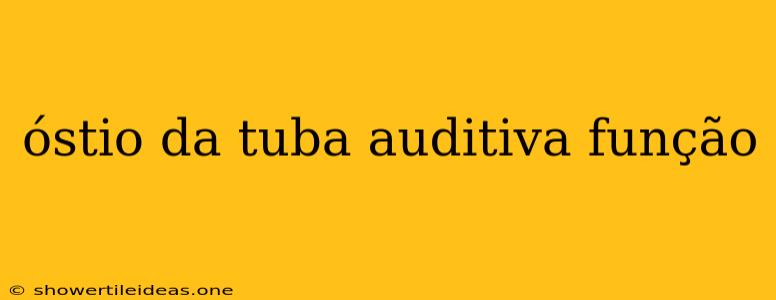 Óstio Da Tuba Auditiva Função