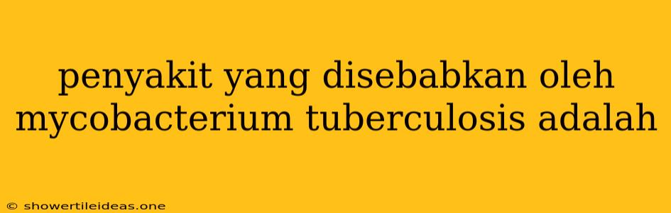 Penyakit Yang Disebabkan Oleh Mycobacterium Tuberculosis Adalah