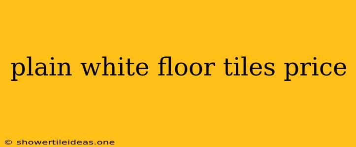 Plain White Floor Tiles Price