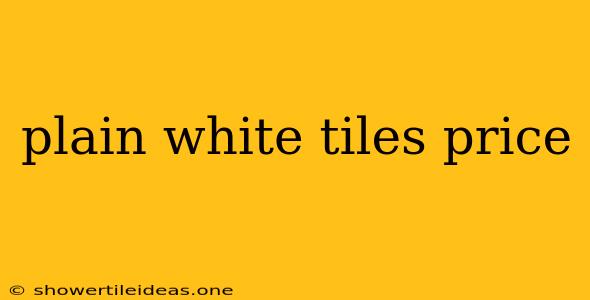 Plain White Tiles Price