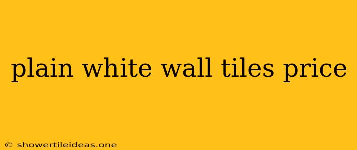 Plain White Wall Tiles Price