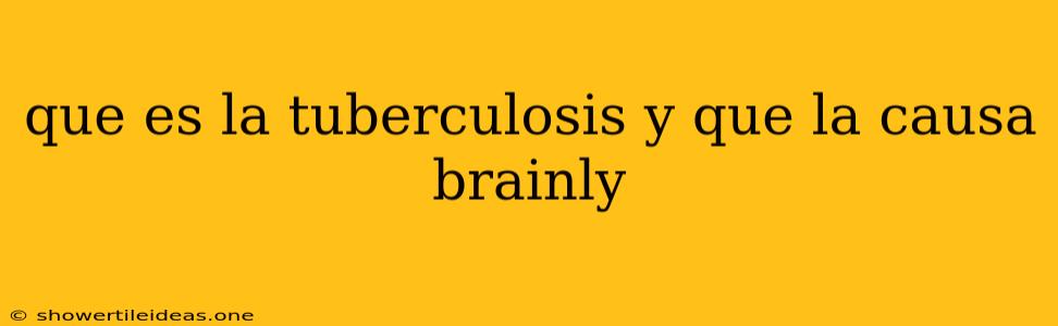 Que Es La Tuberculosis Y Que La Causa Brainly