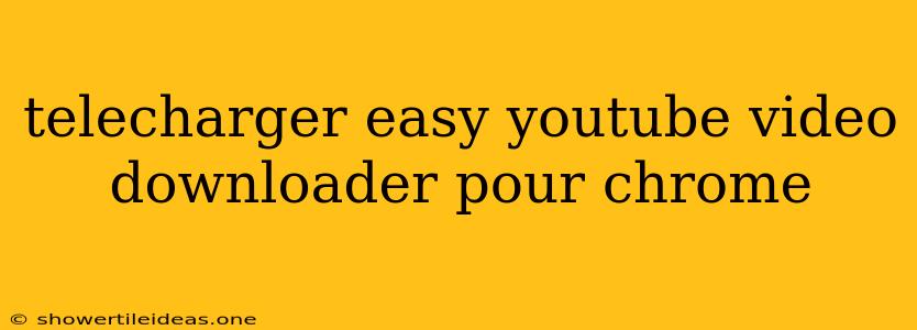 Telecharger Easy Youtube Video Downloader Pour Chrome