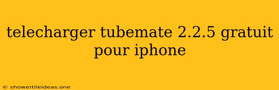 Telecharger Tubemate 2.2.5 Gratuit Pour Iphone