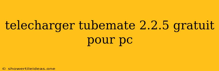 Telecharger Tubemate 2.2.5 Gratuit Pour Pc