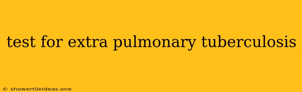 Test For Extra Pulmonary Tuberculosis