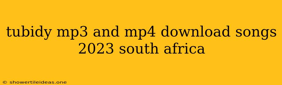 Tubidy Mp3 And Mp4 Download Songs 2023 South Africa