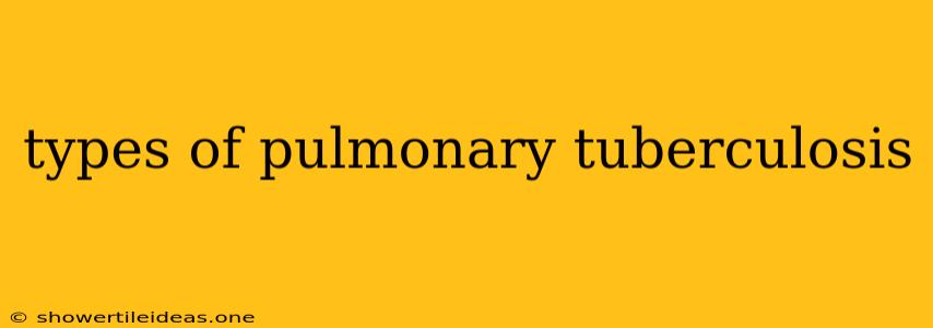 Types Of Pulmonary Tuberculosis