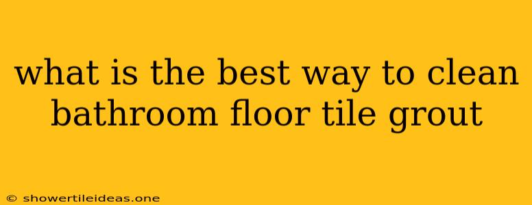 What Is The Best Way To Clean Bathroom Floor Tile Grout
