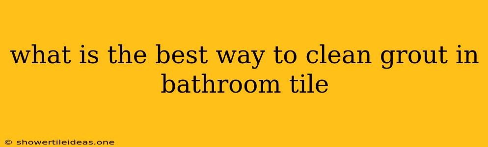 What Is The Best Way To Clean Grout In Bathroom Tile