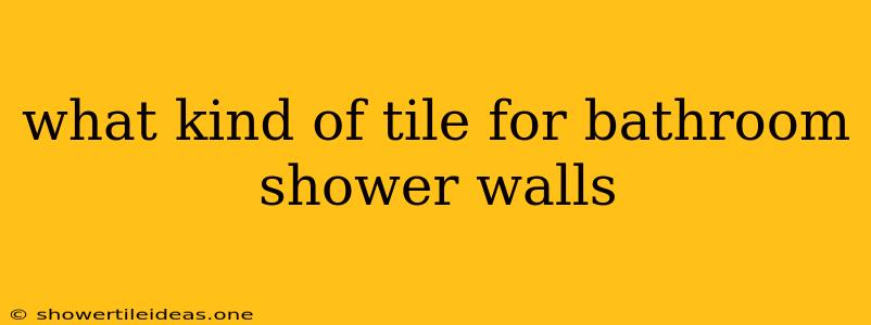 What Kind Of Tile For Bathroom Shower Walls