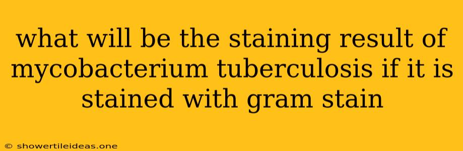 What Will Be The Staining Result Of Mycobacterium Tuberculosis If It Is Stained With Gram Stain