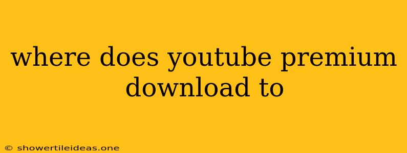 Where Does Youtube Premium Download To