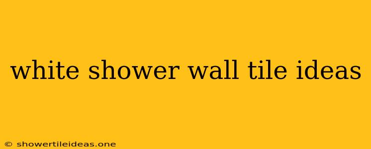 White Shower Wall Tile Ideas