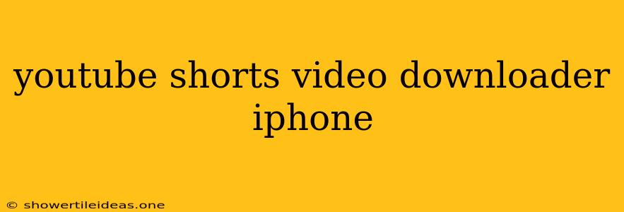 Youtube Shorts Video Downloader Iphone