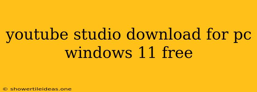 Youtube Studio Download For Pc Windows 11 Free