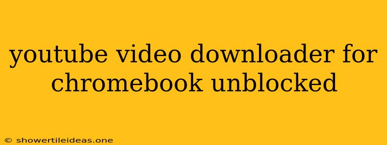 Youtube Video Downloader For Chromebook Unblocked