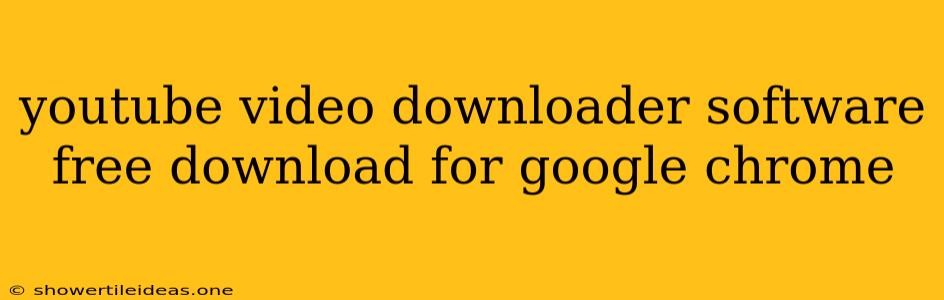 Youtube Video Downloader Software Free Download For Google Chrome