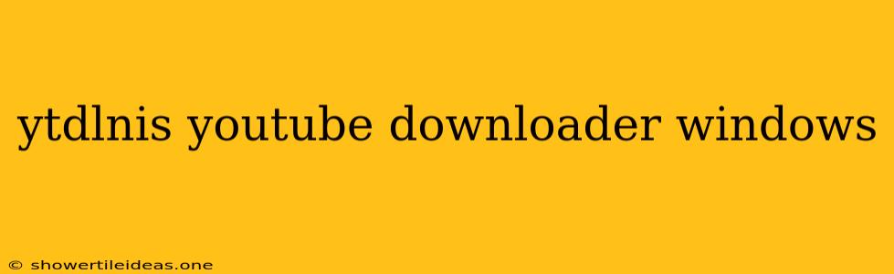 Ytdlnis Youtube Downloader Windows